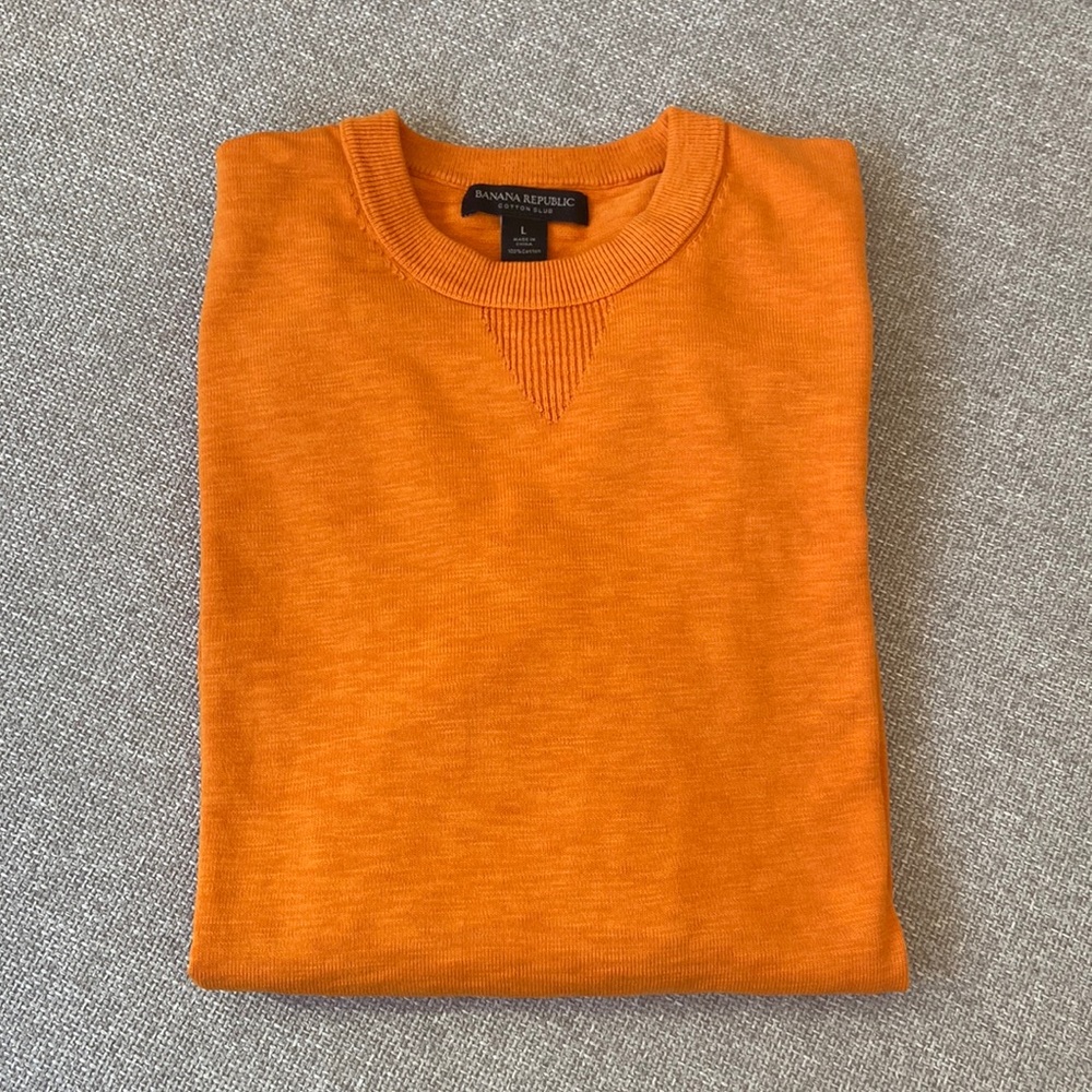 Banana Republic cotton slub sweater.  ORANGE! Large